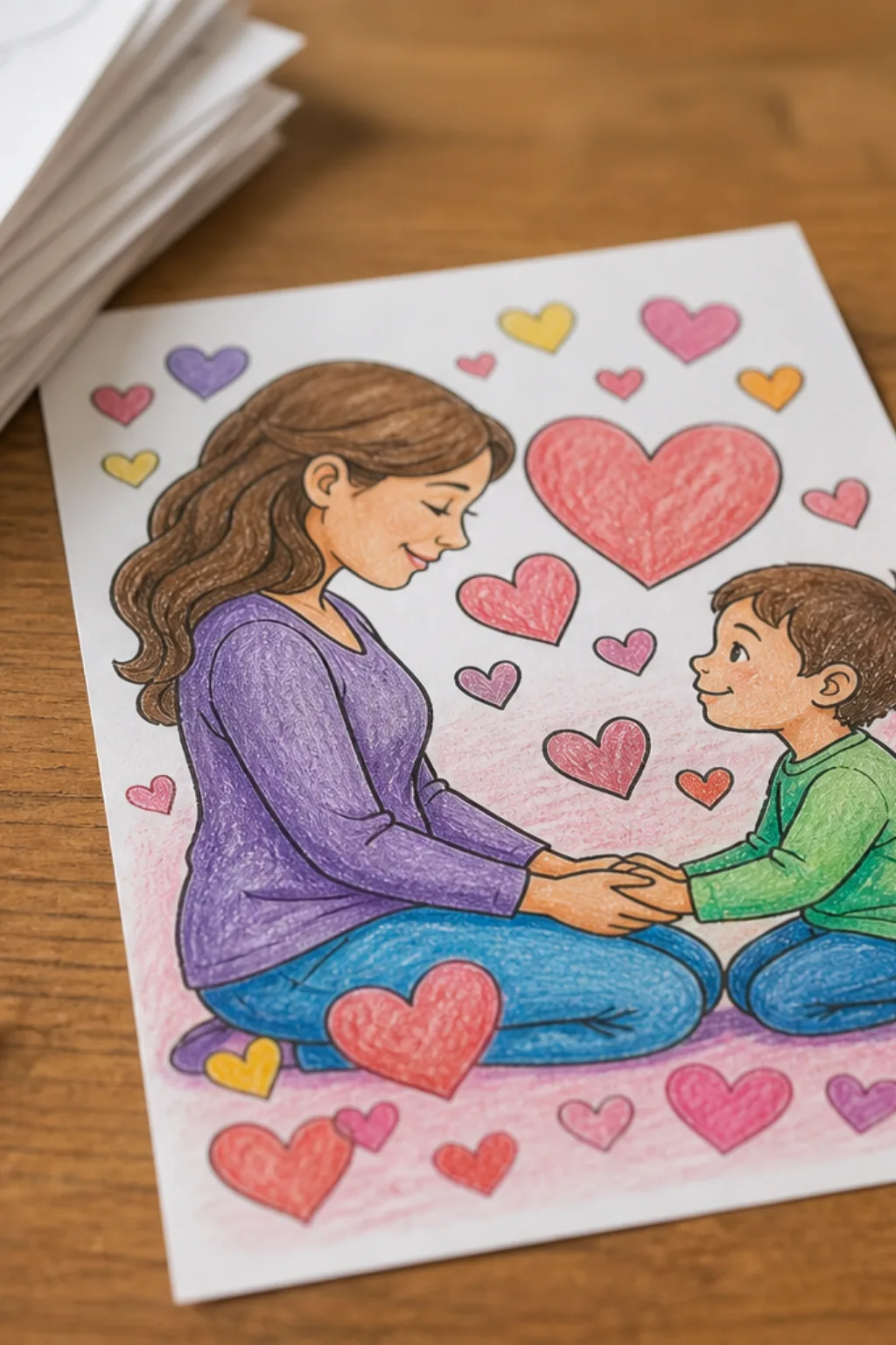 desenhos de mãe e filho para colorir no dia das mães - 2