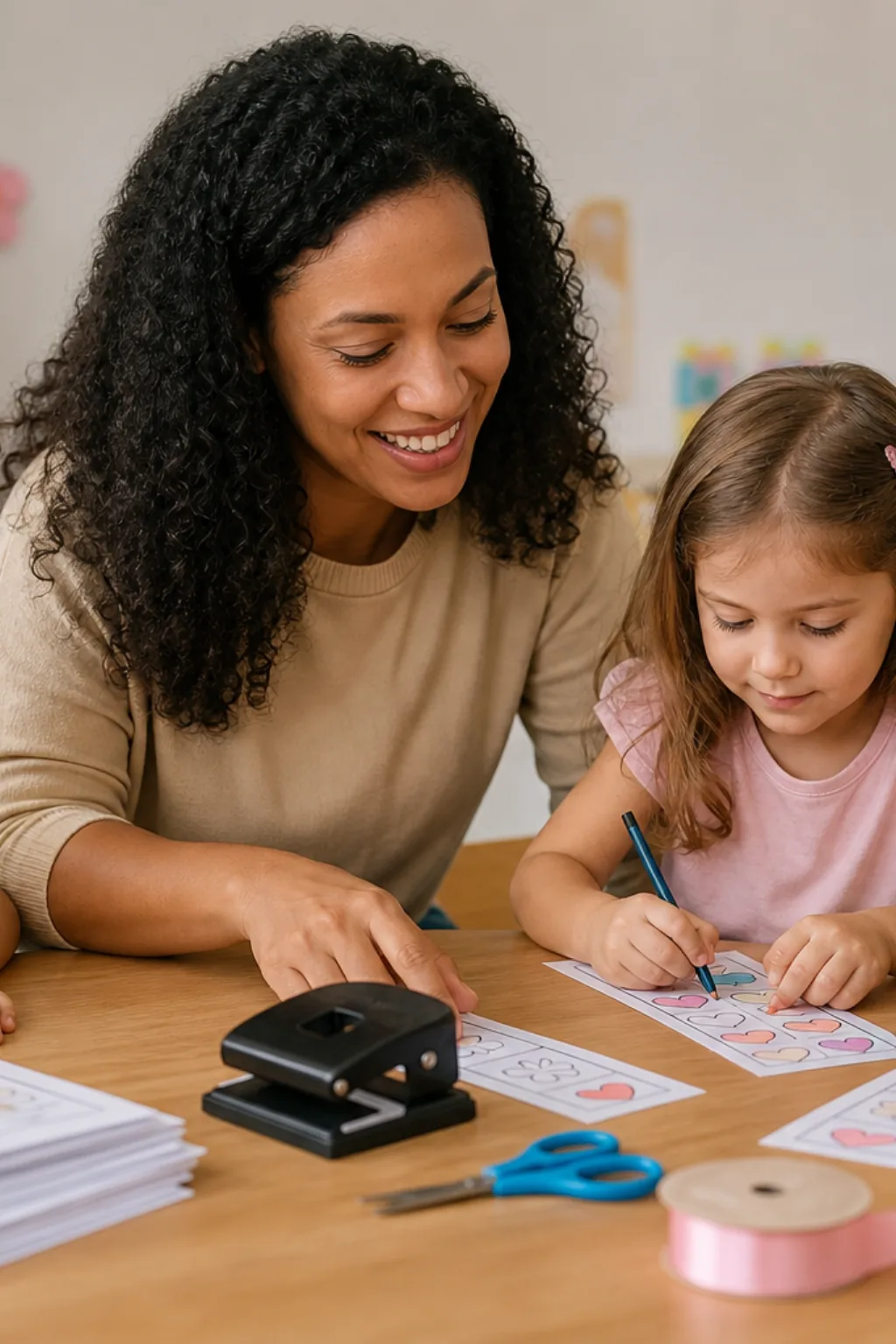 marcadores de página do dia das mães para colorir — exemplo criado na Desenhos pra Colorir