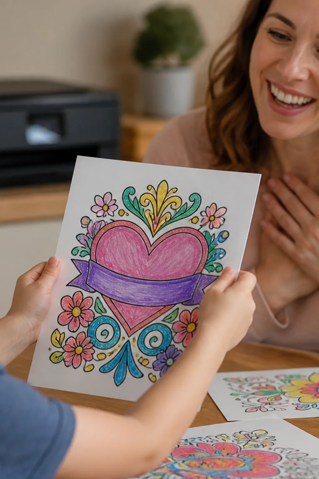 desenhos com mensagens de dia das mães para colorir - 2