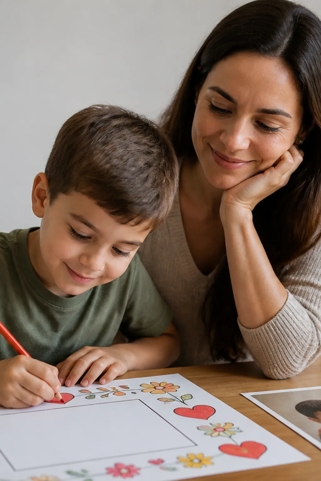 molduras de dia das mães para colorir — exemplo criado na Desenhos pra Colorir