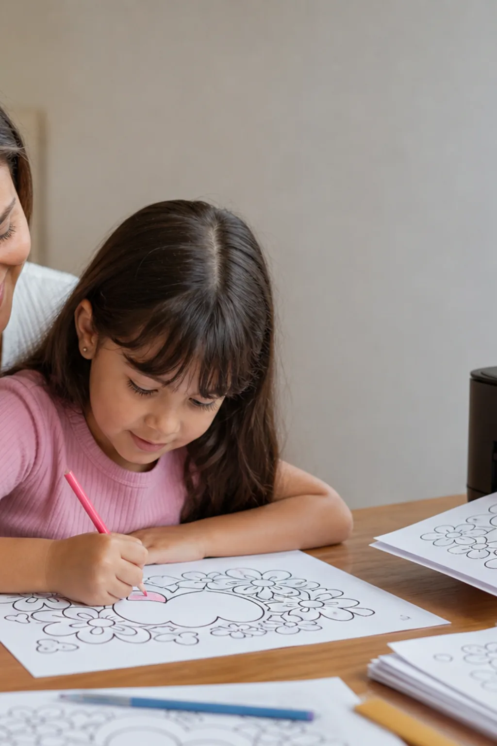 desenhos com a palavra mãe para colorir no dia das mães — exemplo criado na Desenhos pra Colorir