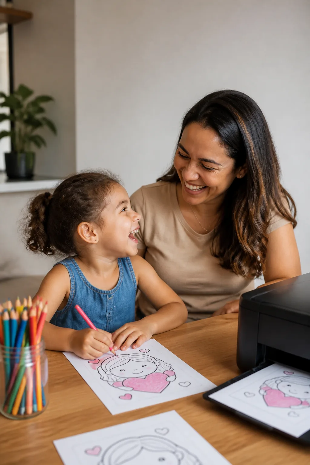 desenhos da Turma da Mônica para colorir no dia das mães — exemplo criado na Desenhos pra Colorir