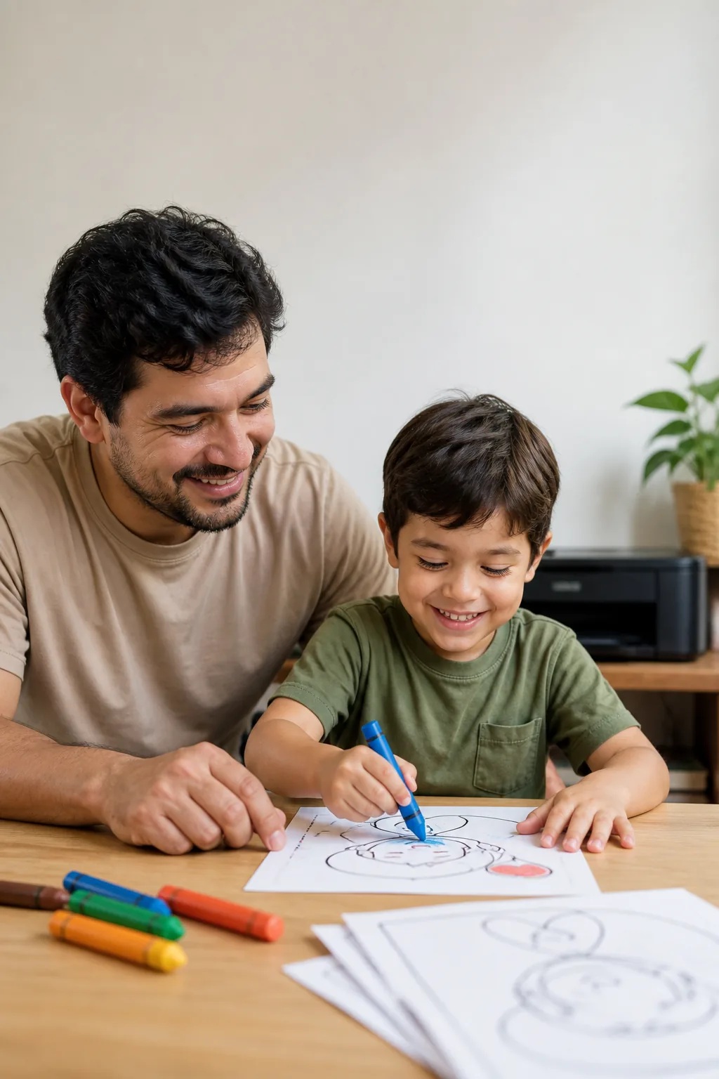 desenhos fáceis do Dia dos Pais para colorir — exemplo criado na Desenhos pra Colorir