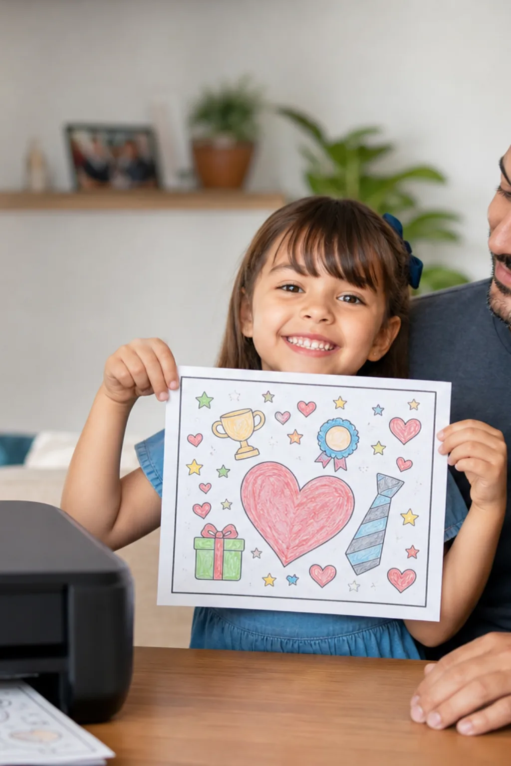 desenhos de Feliz Dia dos Pais para colorir — exemplo criado na Desenhos pra Colorir