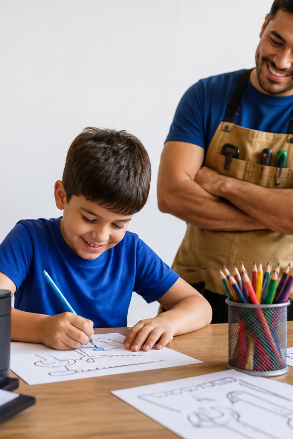 desenhos de ferramentas do Dia dos Pais para colorir — exemplo criado na Desenhos pra Colorir