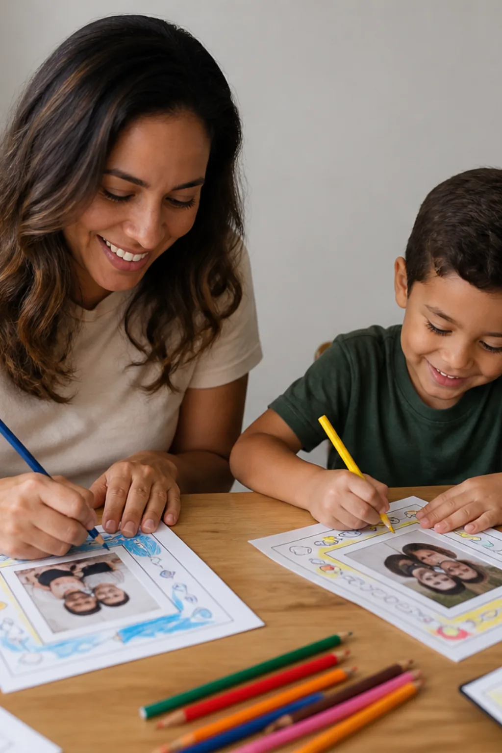 molduras do Dia dos Pais para colorir — exemplo criado na Desenhos pra Colorir