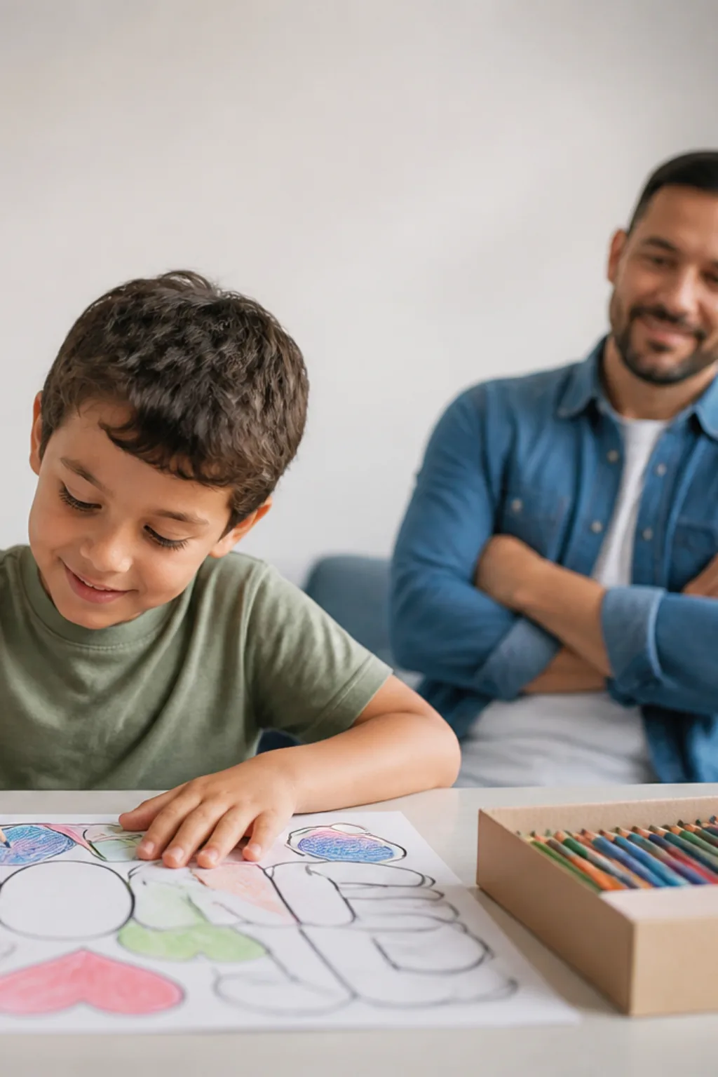 desenhos de Papai Eu Te Amo para colorir — exemplo criado na Desenhos pra Colorir