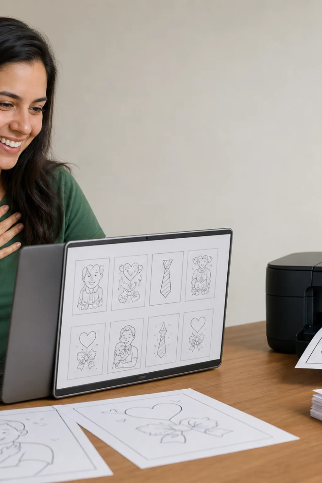 desenhos do Dia dos Pais para colorir em PDF — exemplo criado na Desenhos pra Colorir