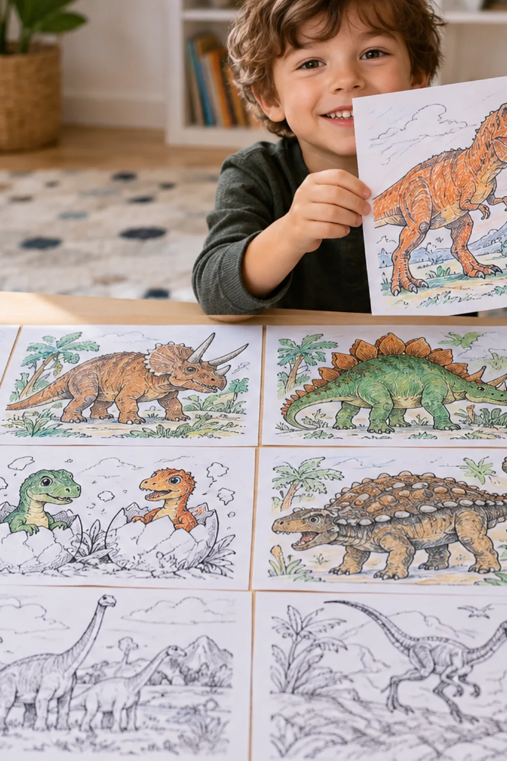 Desenhos de Dinossauros para Colorir - Depois