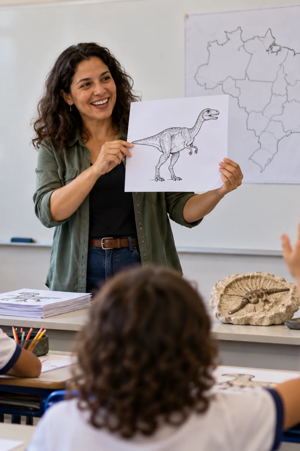 desenhos de dinossauros brasileiros para colorir — exemplo criado na Desenhos pra Colorir