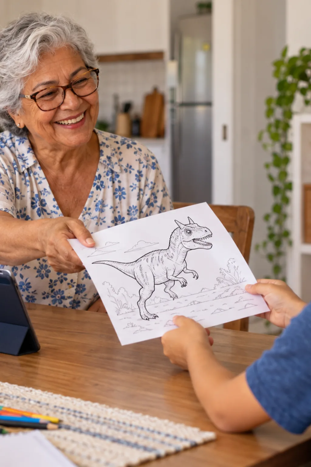 desenho de carnotauro para colorir — exemplo criado na Desenhos pra Colorir