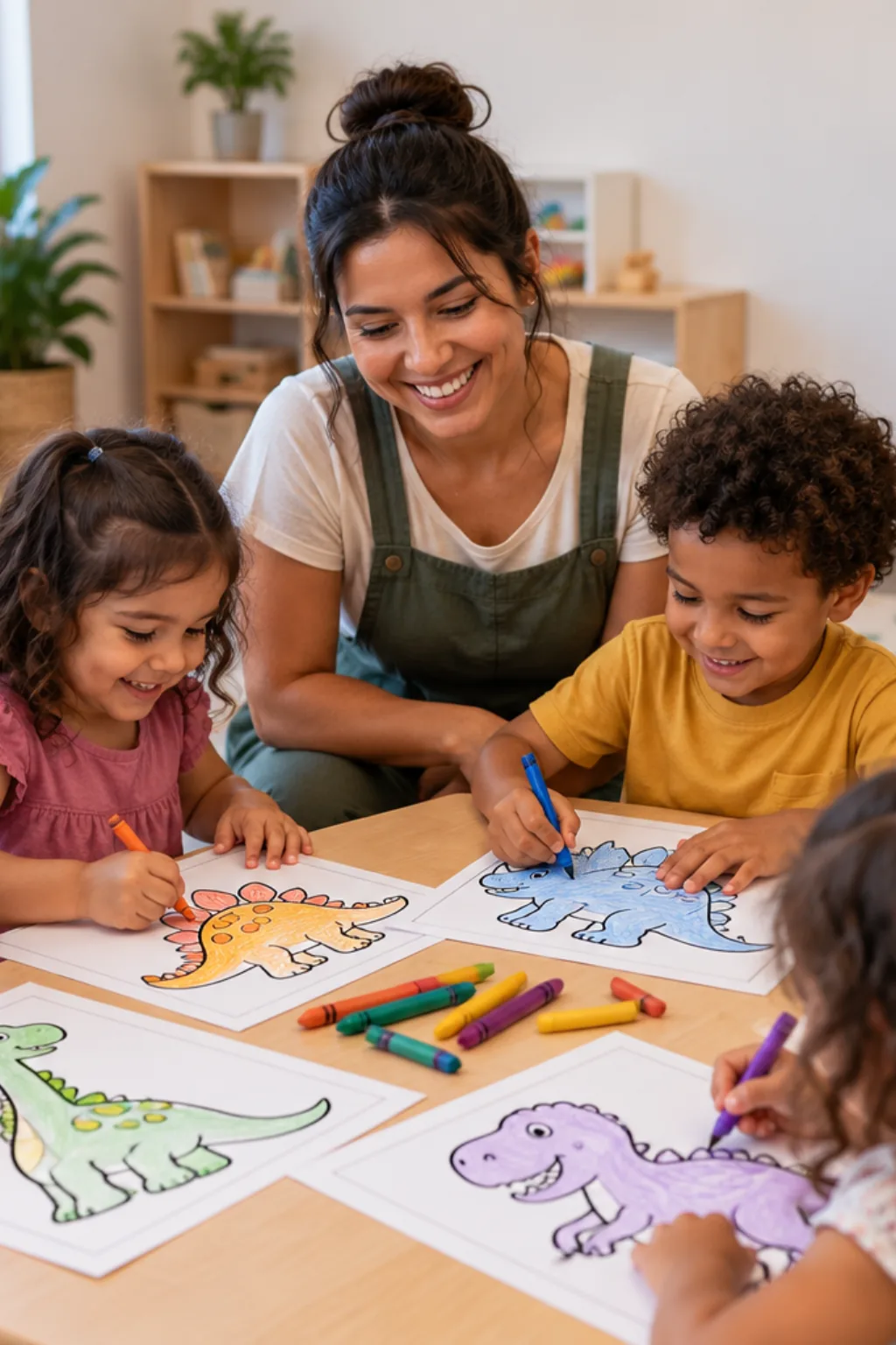 desenhos infantis de dinossauros para colorir — exemplo criado na Desenhos pra Colorir