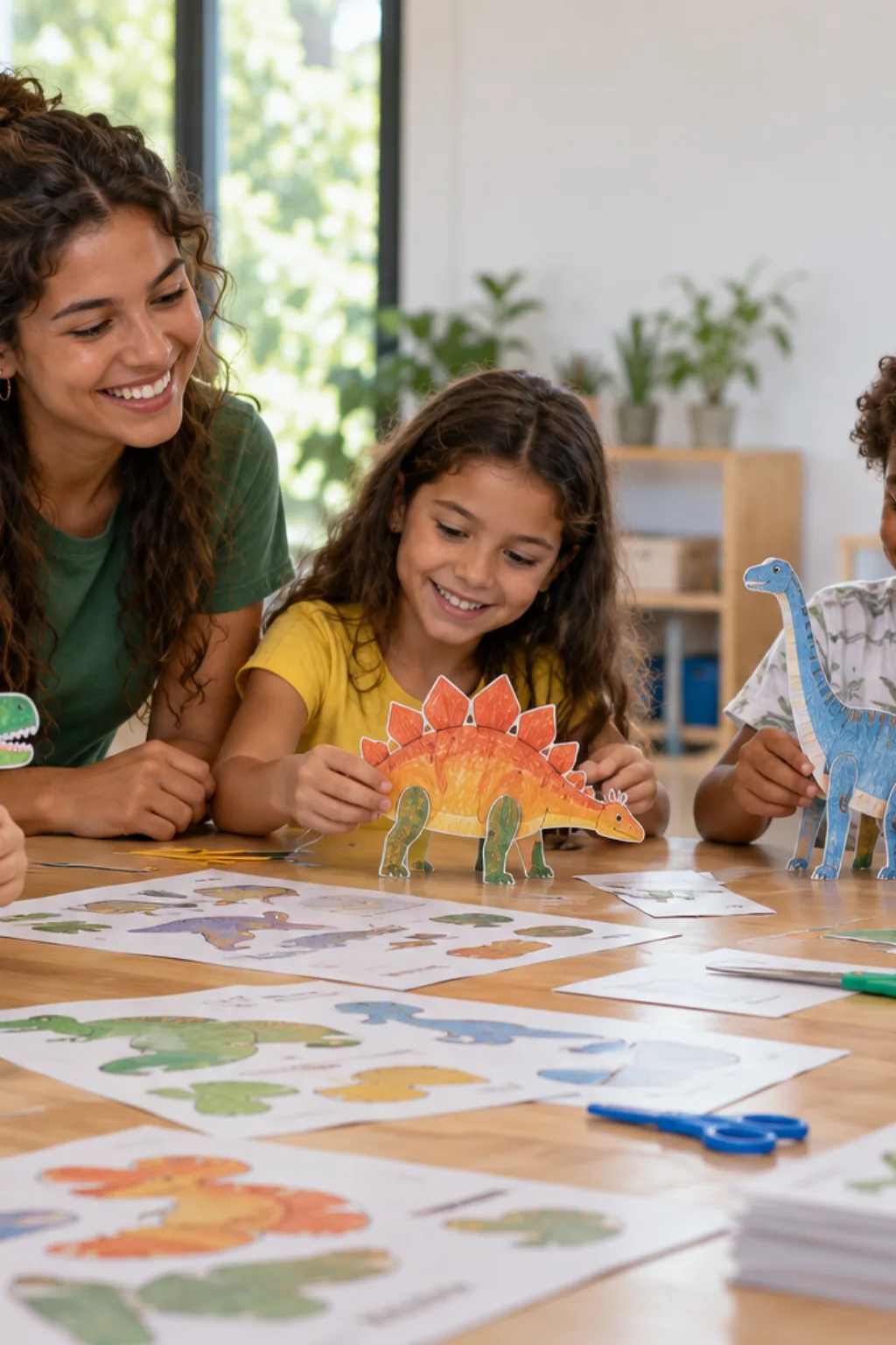 desenhos de dinossauros para montar e colorir — exemplo criado na Desenhos pra Colorir