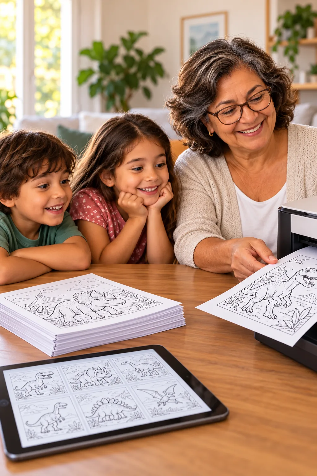 desenhos de dinossauros para colorir em PDF — exemplo criado na Desenhos pra Colorir