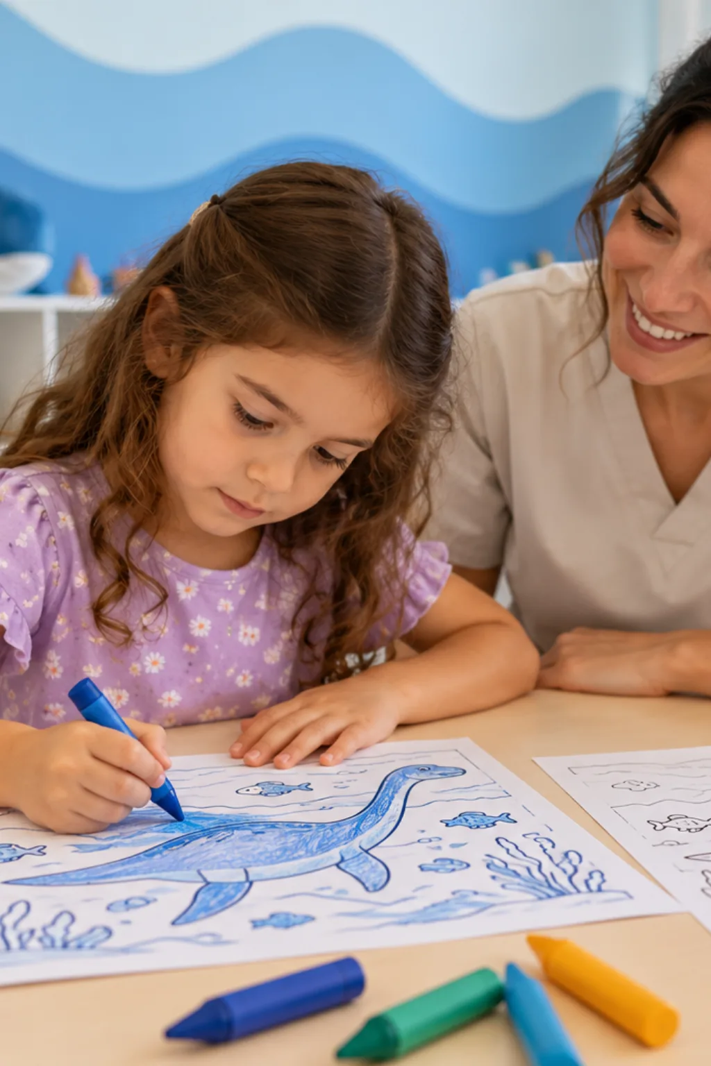 desenhos de plesiossauro para colorir — exemplo criado na Desenhos pra Colorir