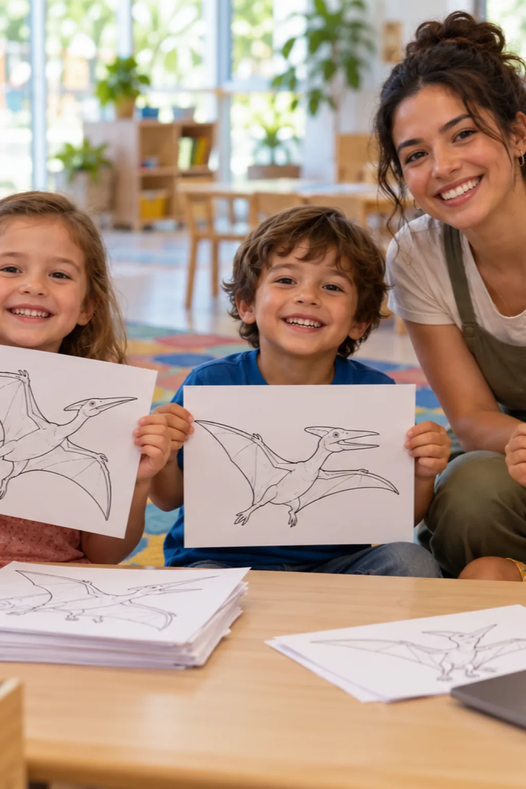 desenho de pterodáctilo para colorir — exemplo criado na Desenhos pra Colorir