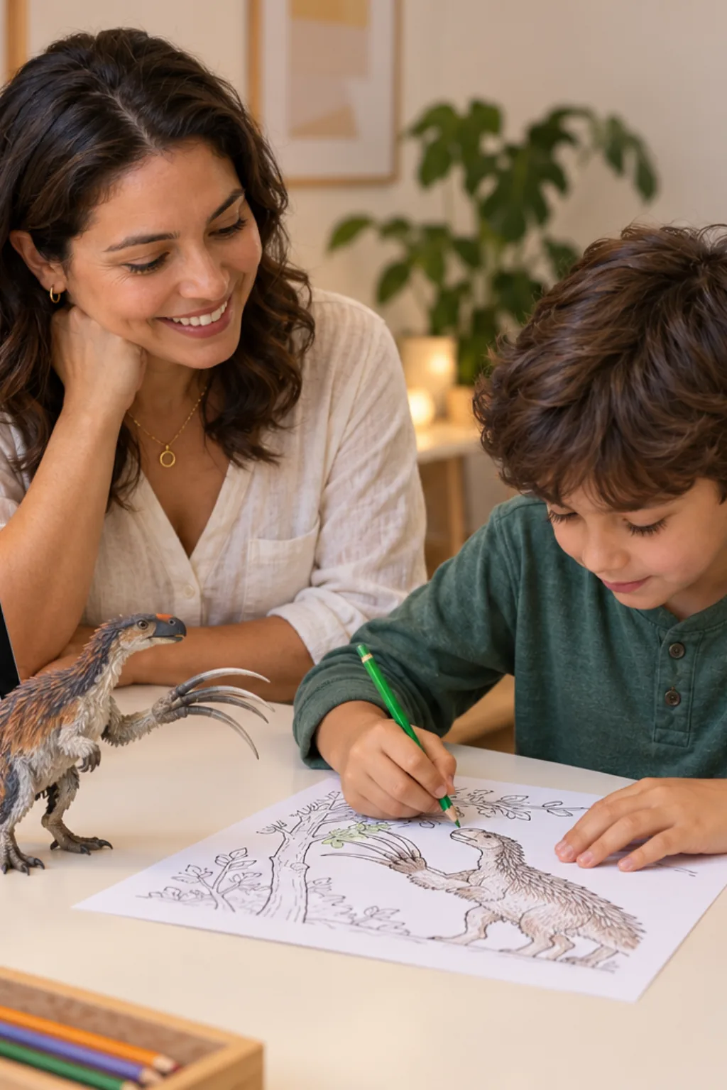 desenhos de therizinossauro para colorir — exemplo criado na Desenhos pra Colorir