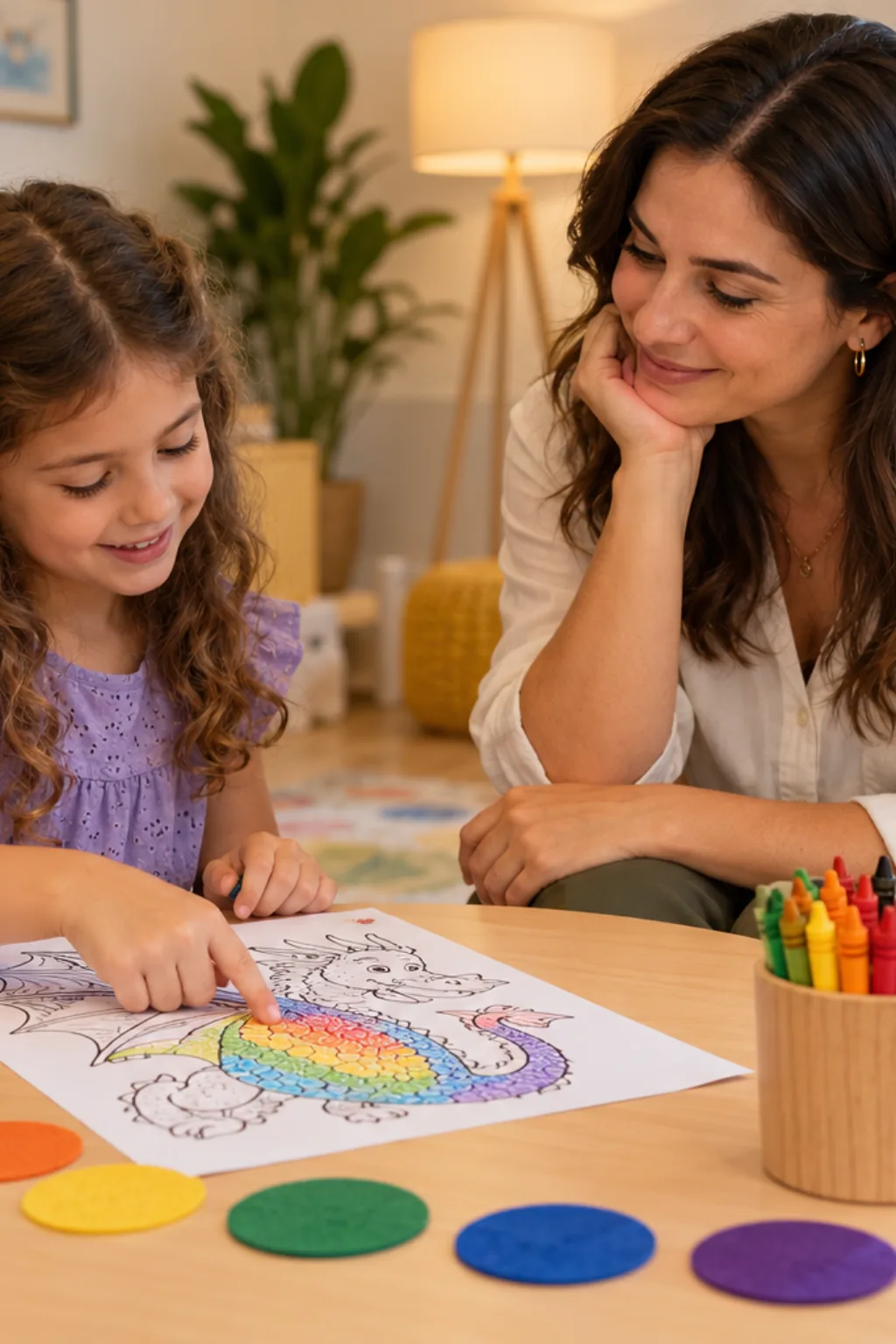desenhos de dragão arco-íris para colorir — exemplo criado na Desenhos pra Colorir