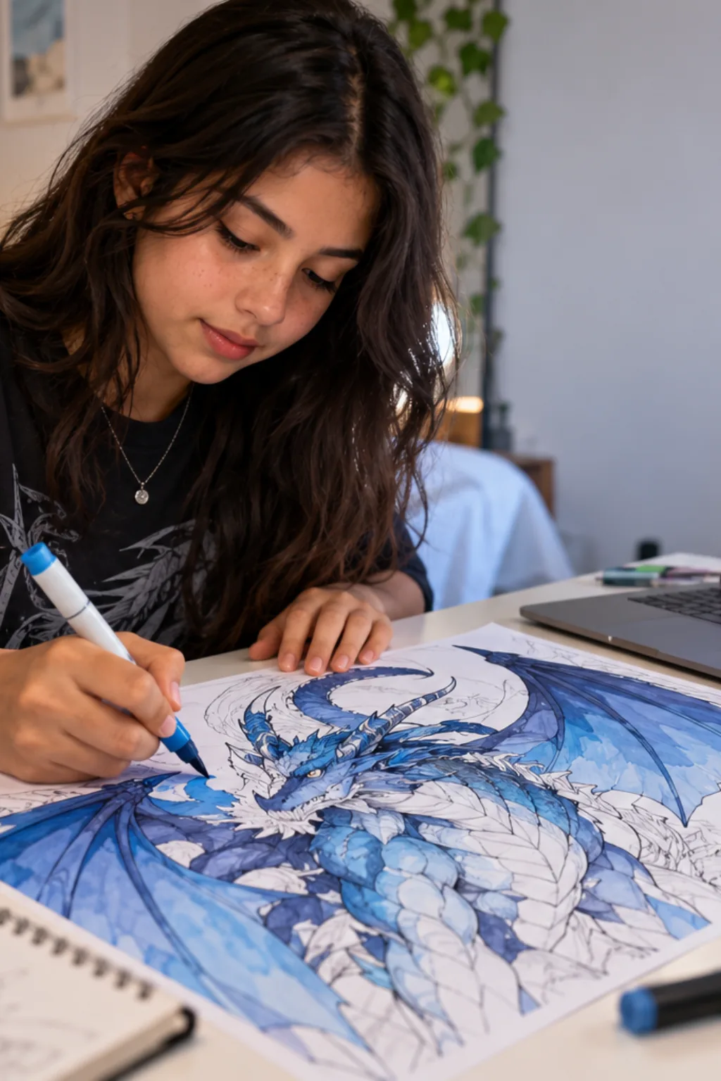 desenhos de Blue Dragon para colorir — exemplo criado na Desenhos pra Colorir