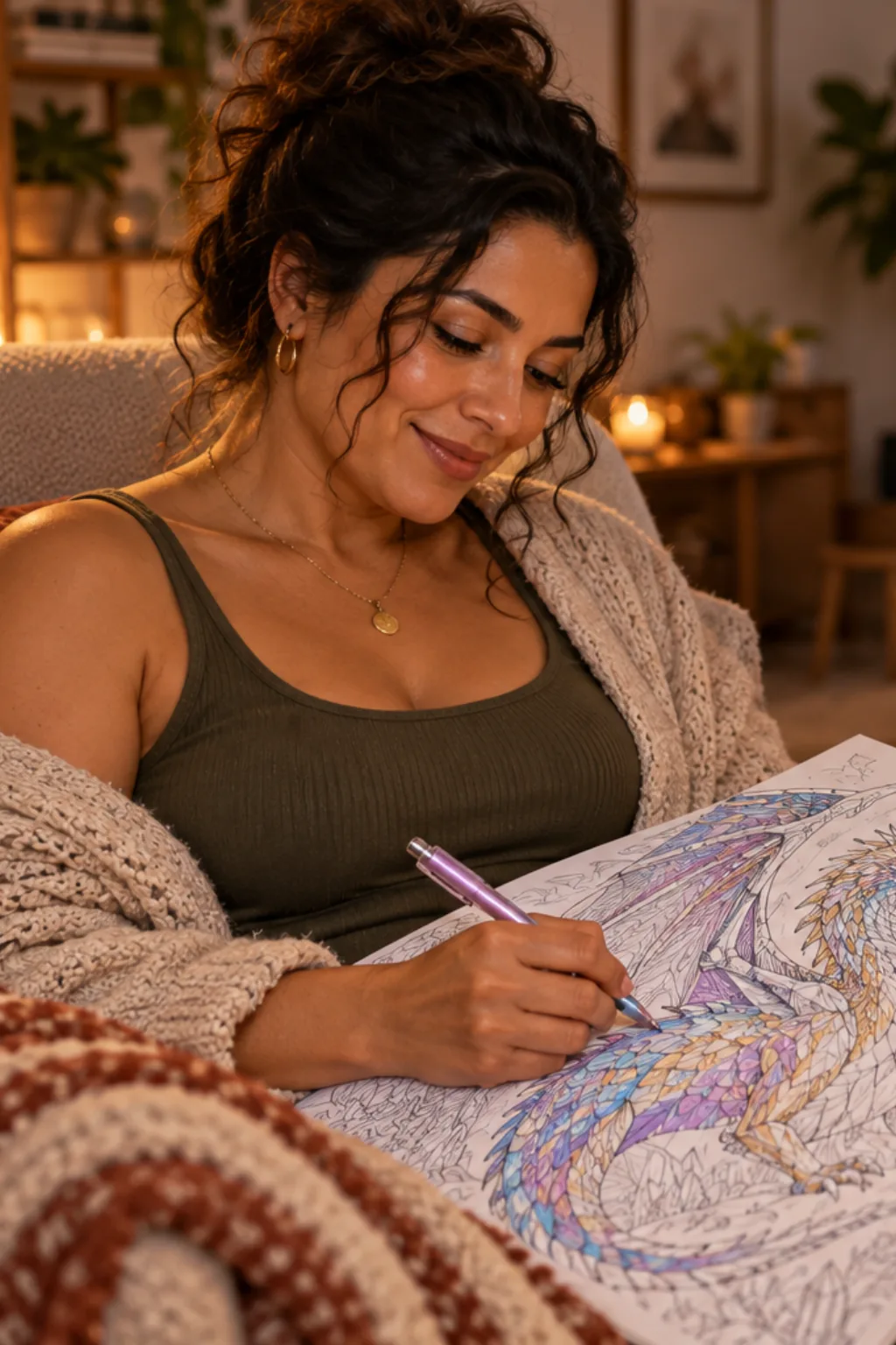 desenhos de dragões de cristal para colorir — exemplo criado na Desenhos pra Colorir