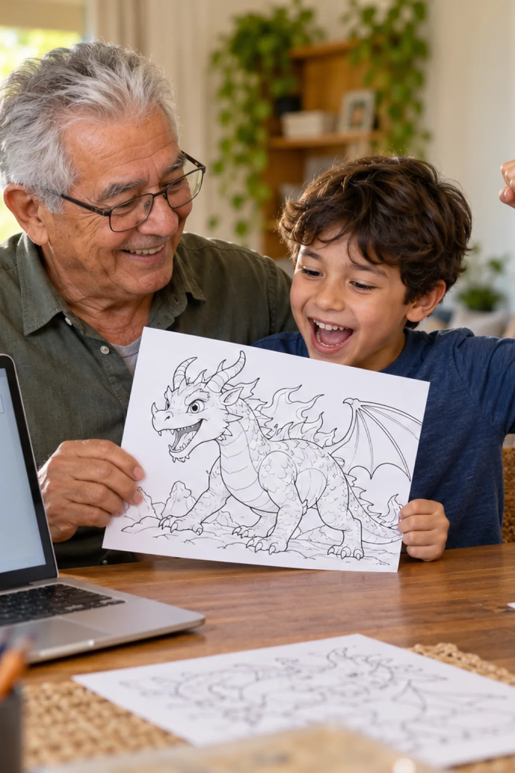 desenho do Dente de Anzol para colorir — exemplo criado na Desenhos pra Colorir