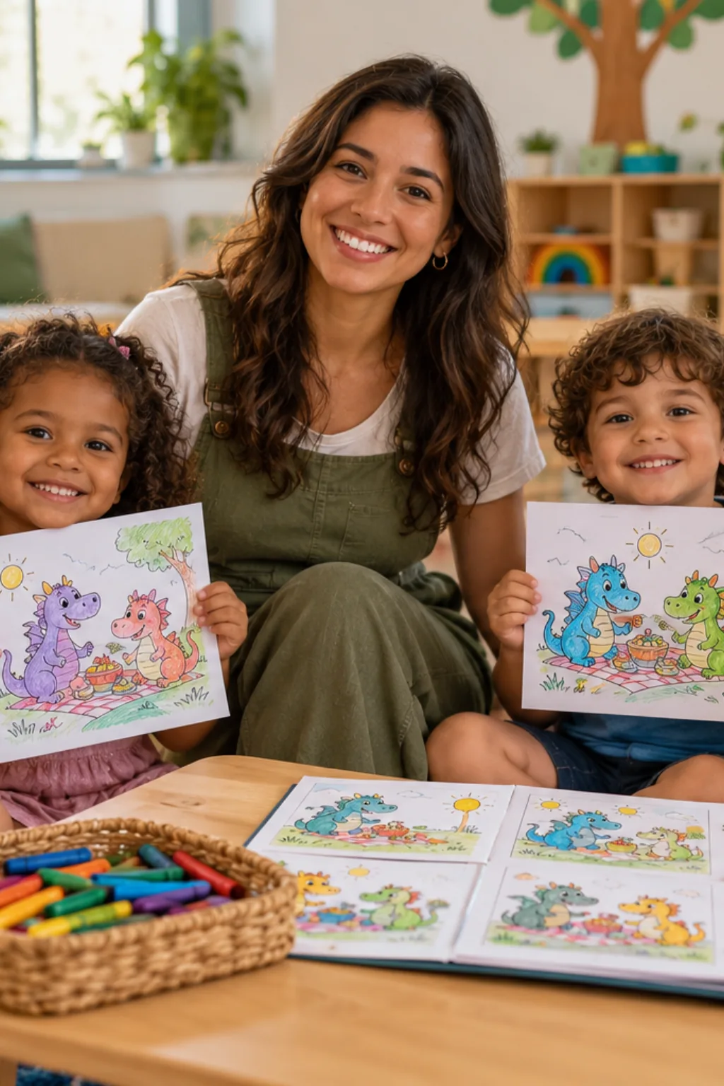 desenhos dos dragões de Dragon Tales para colorir — exemplo criado na Desenhos pra Colorir