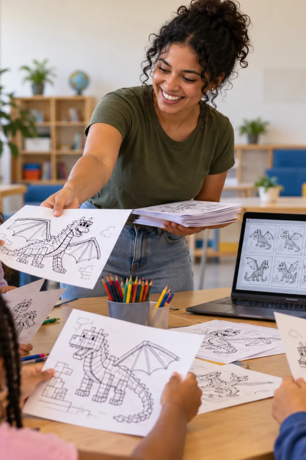 desenhos do Ender Dragon de Minecraft para colorir — exemplo criado na Desenhos pra Colorir