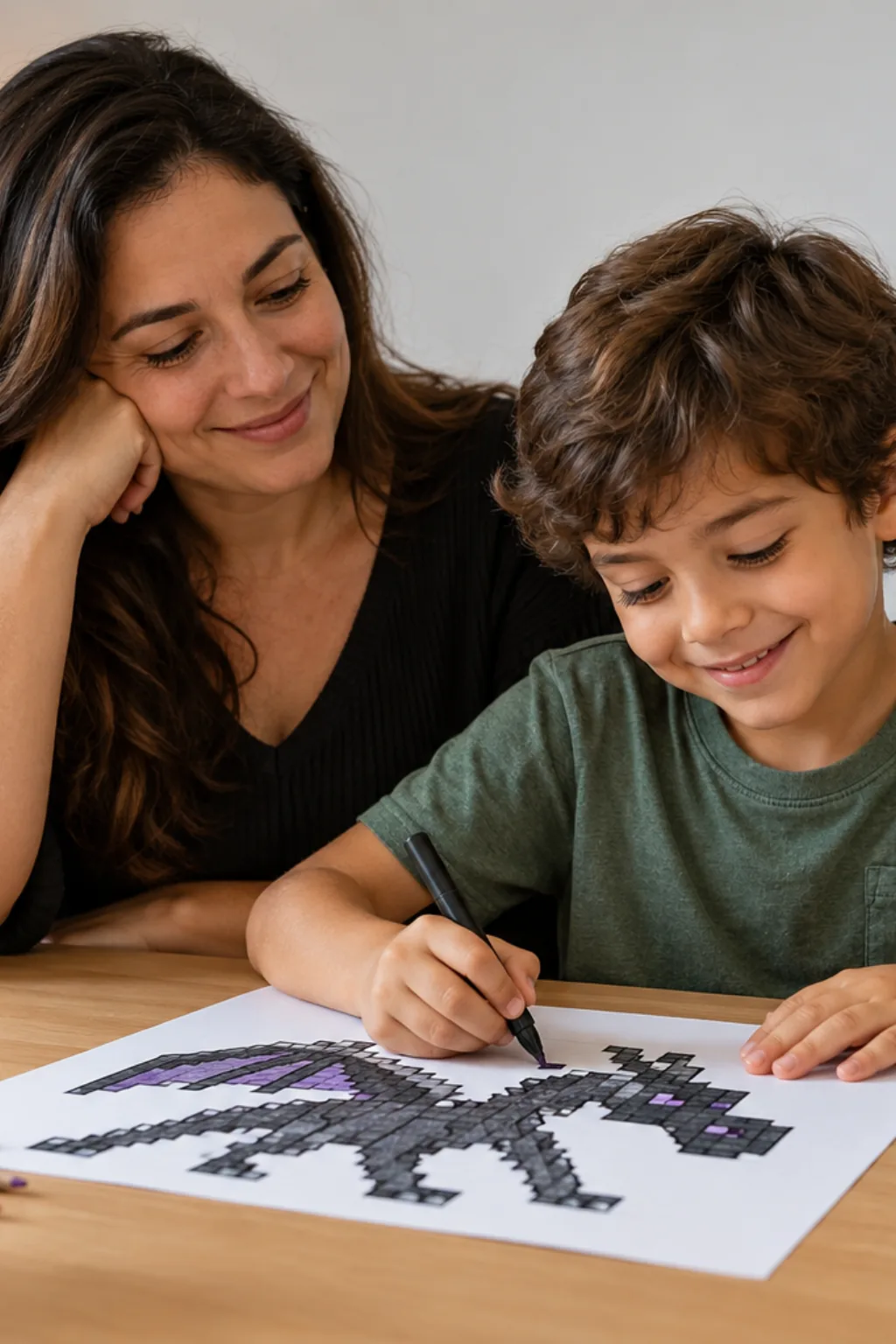 desenhos do Dragão Ender do Minecraft para colorir — exemplo criado na Desenhos pra Colorir