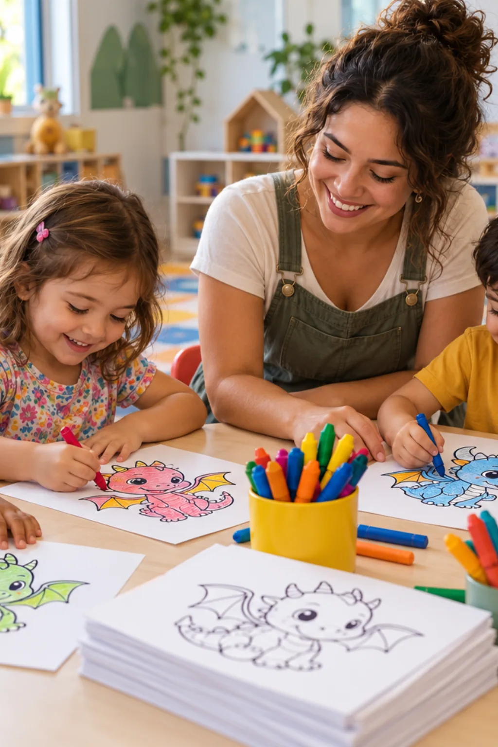 desenhos fáceis de dragões para colorir — exemplo criado na Desenhos pra Colorir