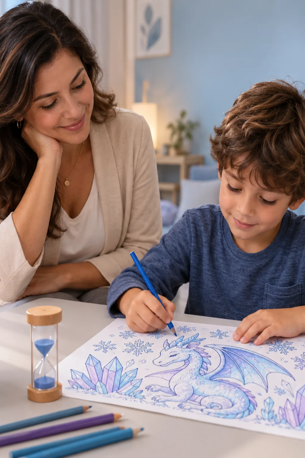 desenho de dragão de gelo para colorir — exemplo criado na Desenhos pra Colorir