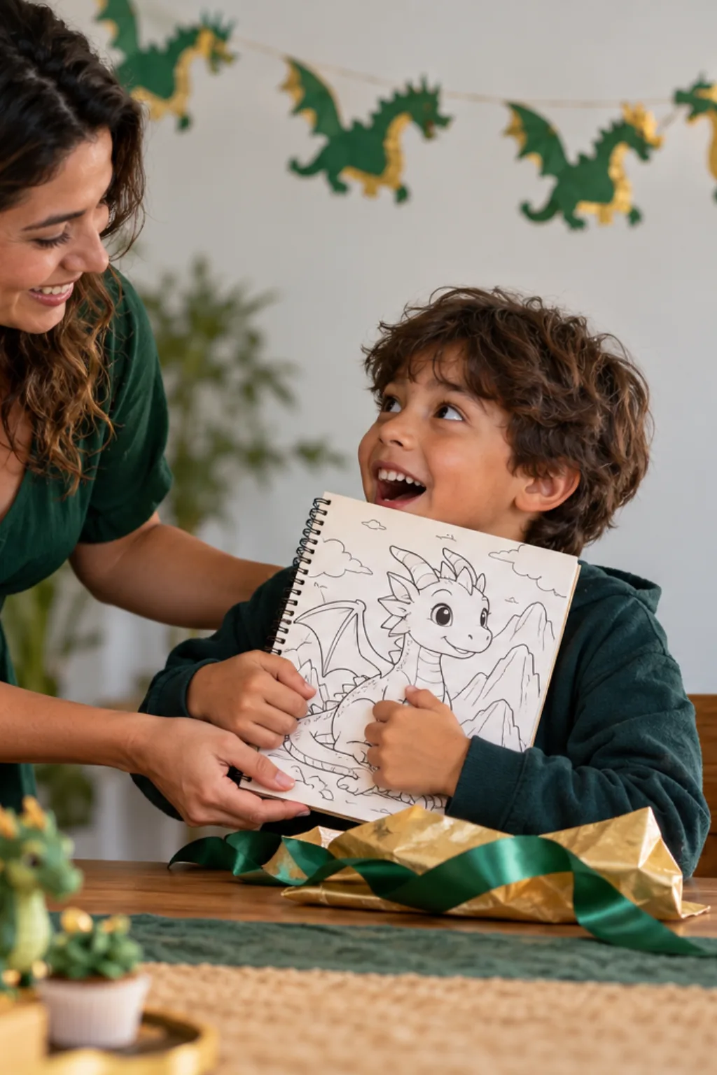 livro de desenhos de dragões para colorir — exemplo criado na Desenhos pra Colorir
