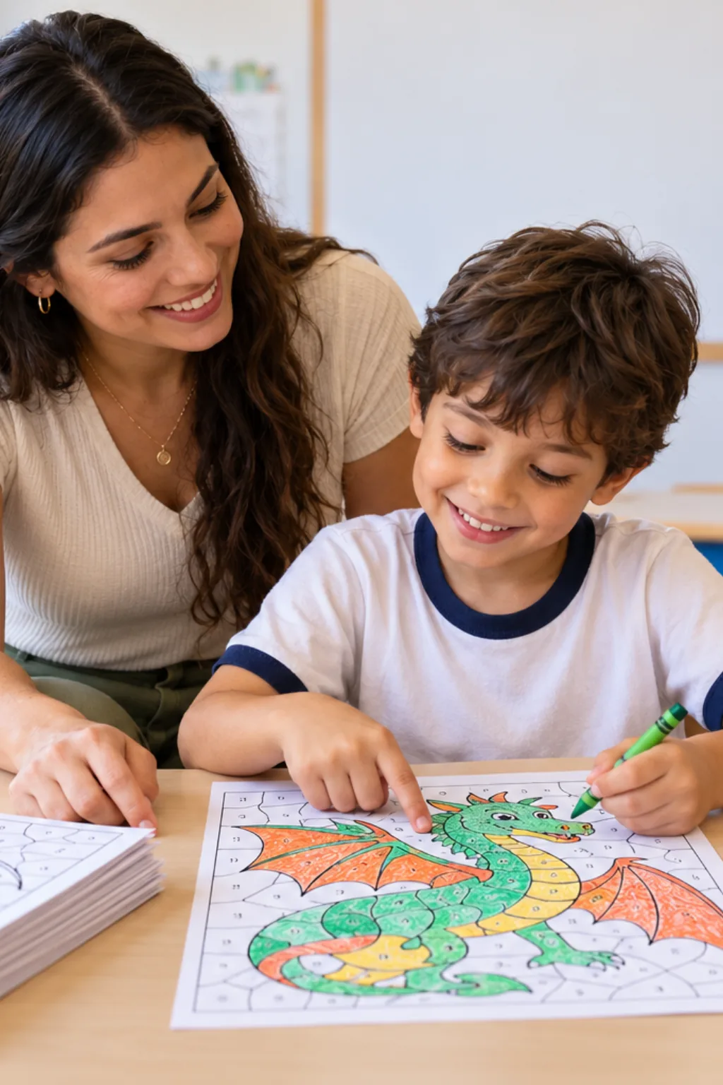 desenhos de dragões para colorir por números — exemplo criado na Desenhos pra Colorir