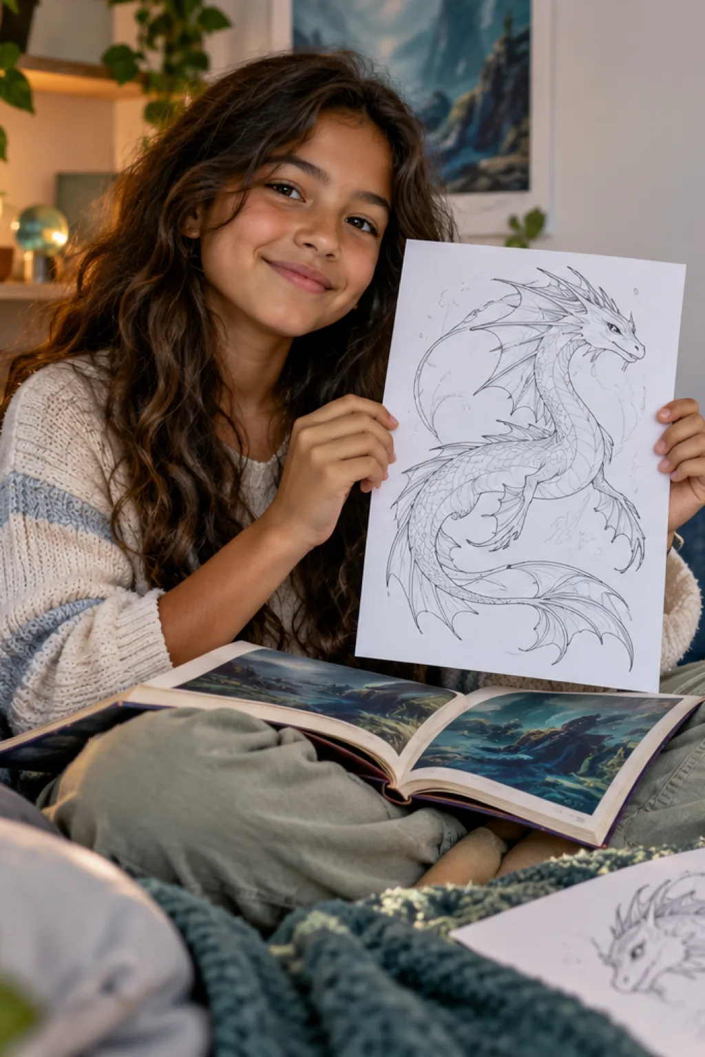 desenhos dos dragões SeaWing de Wings of Fire para colorir — exemplo criado na Desenhos pra Colorir