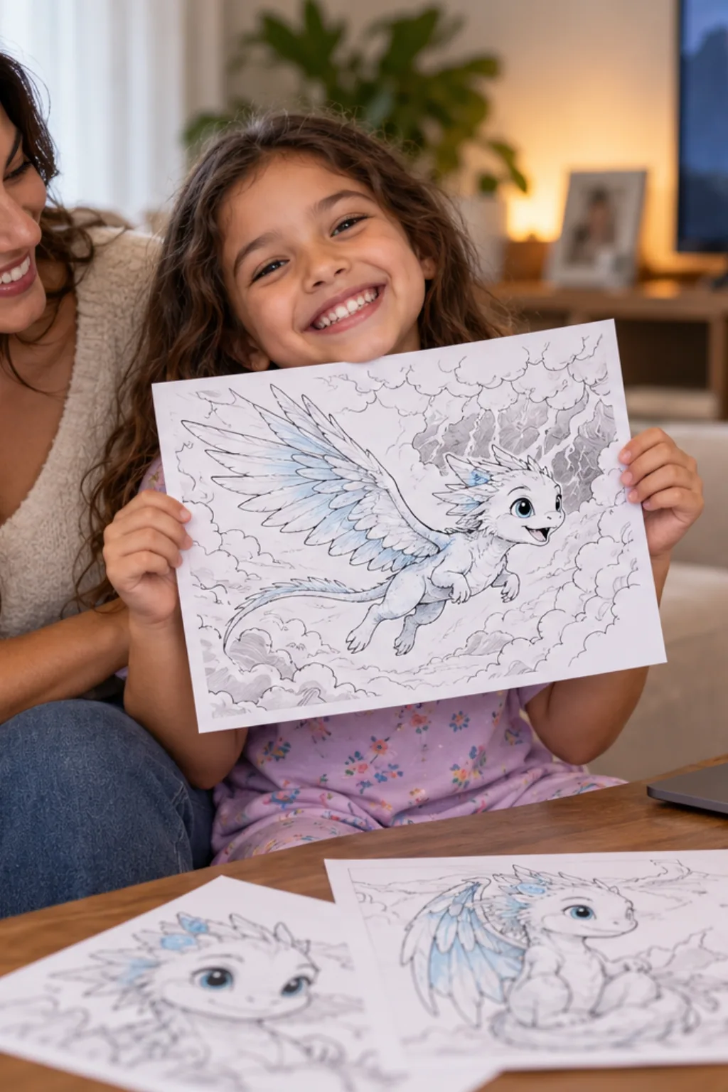 desenhos do dragão Zym do Príncipe Dragão para colorir — exemplo criado na Desenhos pra Colorir