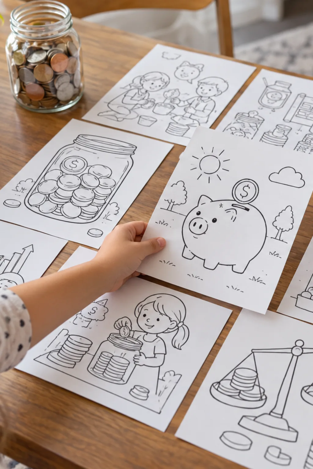 Desenhos de Educação Financeira para Colorir - Depois