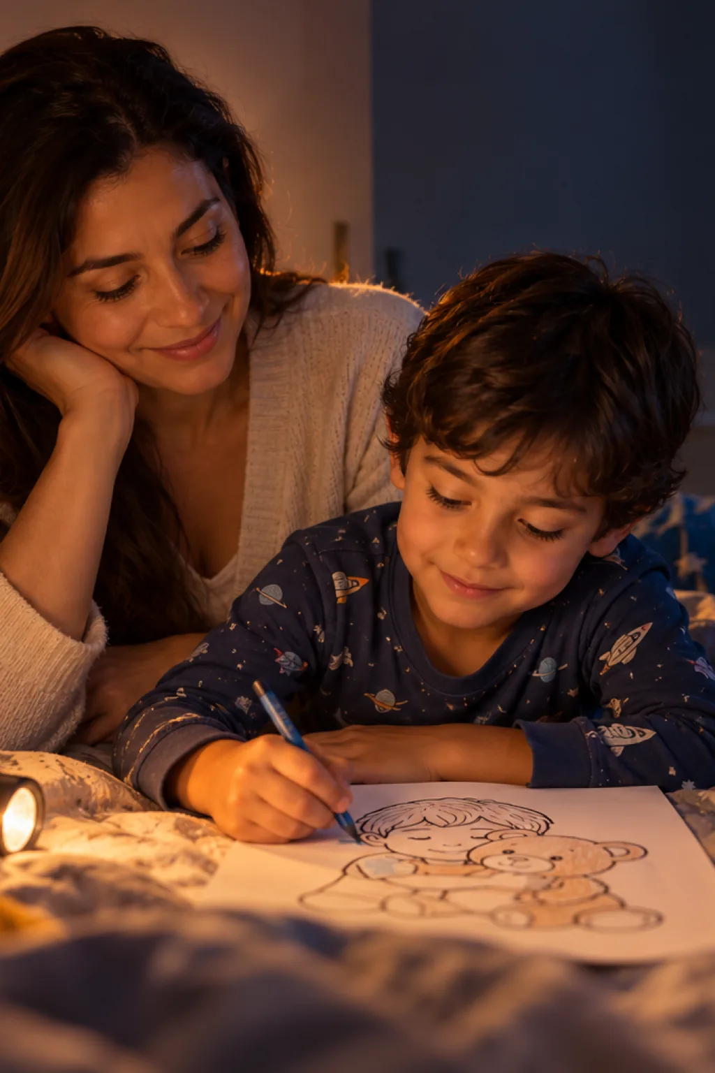 desenhos de criança com medo para colorir — exemplo criado na Desenhos pra Colorir