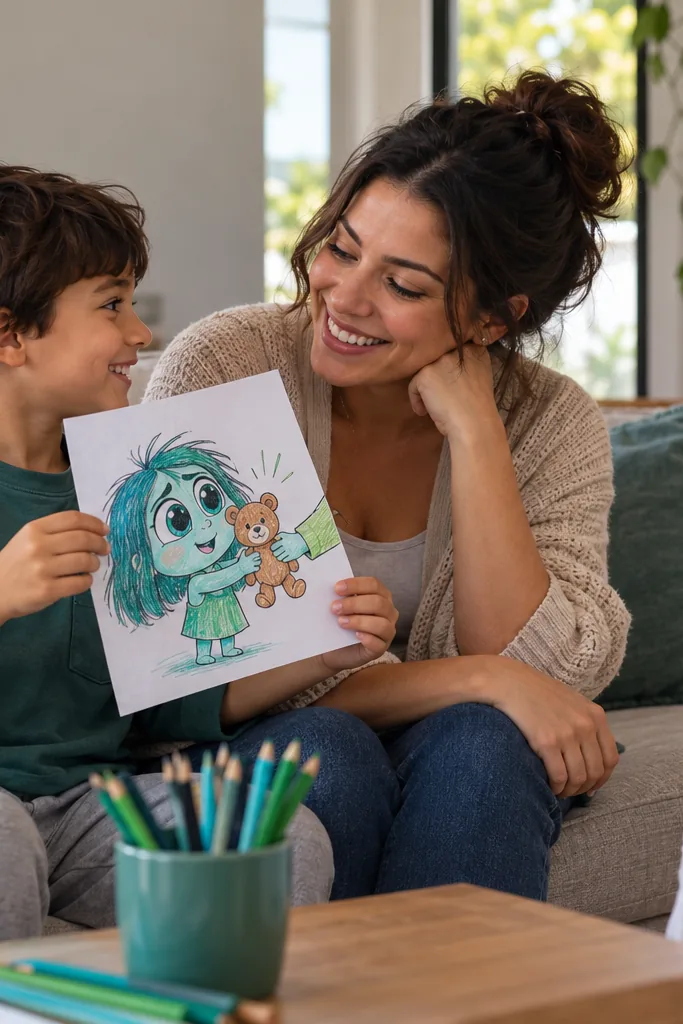 desenhos da Inveja de Divertida Mente para colorir — exemplo criado na Desenhos pra Colorir