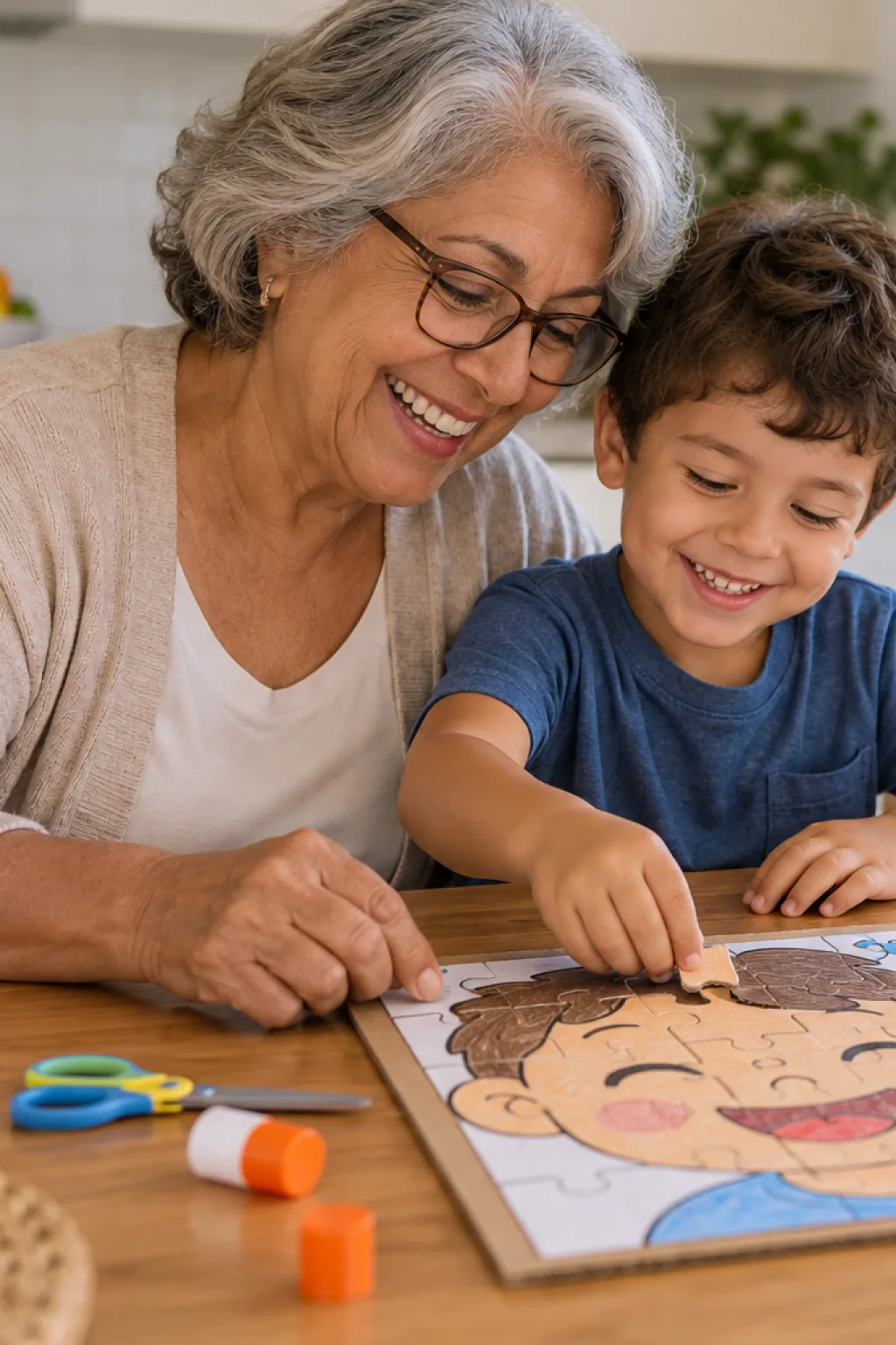 quebra-cabeça das emoções para colorir — exemplo criado na Desenhos pra Colorir