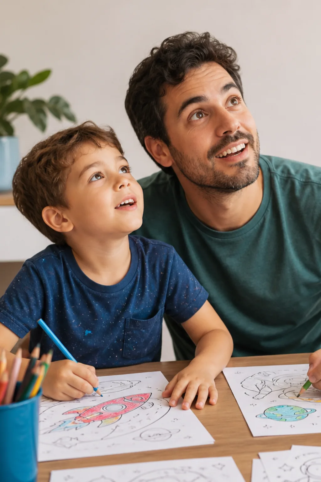 Desenhos do Espaço para Colorir - Antes