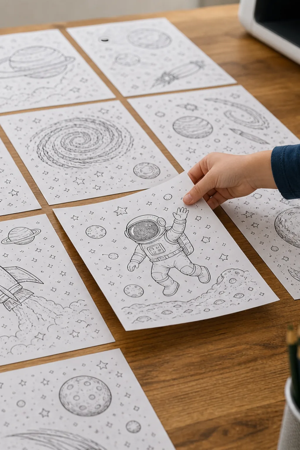 Desenhos do Espaço para Colorir - Depois