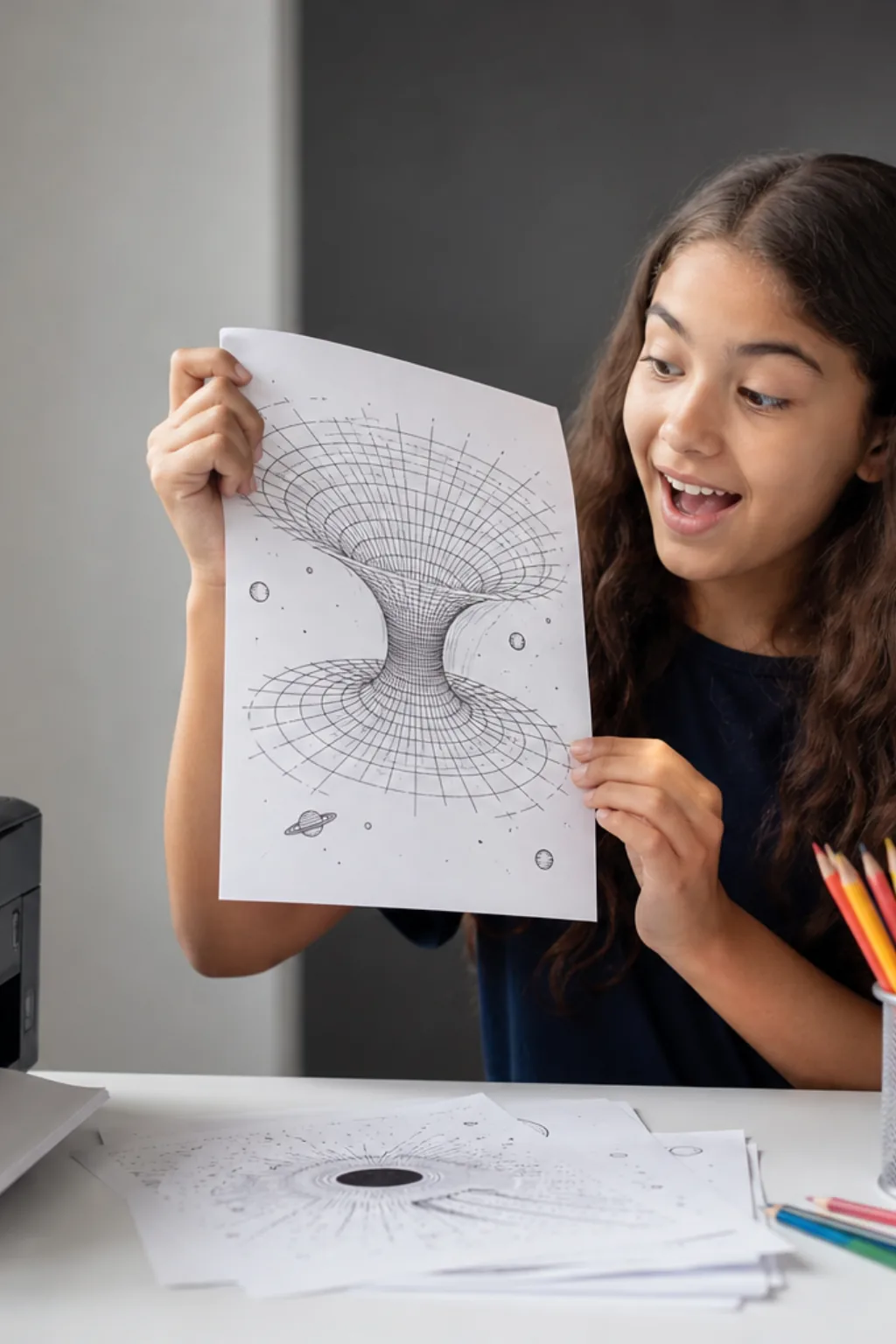 desenhos de buraco de minhoca para colorir — exemplo criado na Desenhos pra Colorir