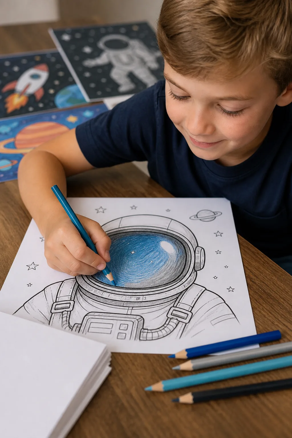 desenhos de capacete de astronauta para colorir - 2