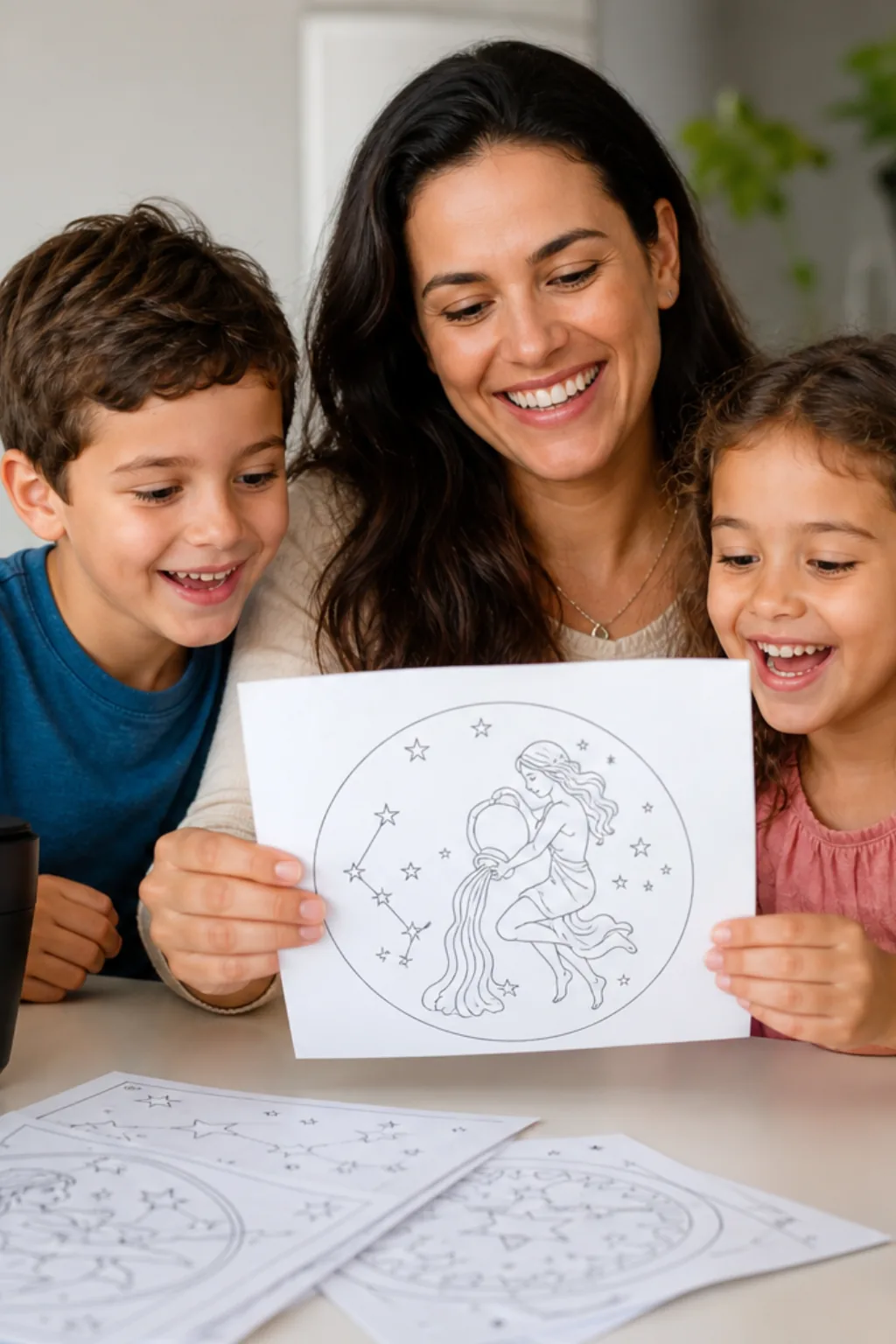 desenhos da constelação de aquário para colorir — exemplo criado na Desenhos pra Colorir