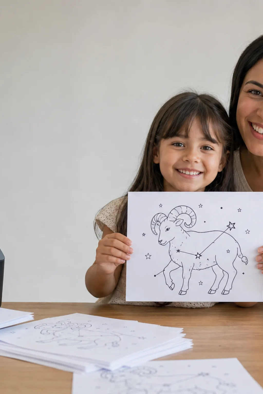 desenhos da constelação de áries para colorir — exemplo criado na Desenhos pra Colorir