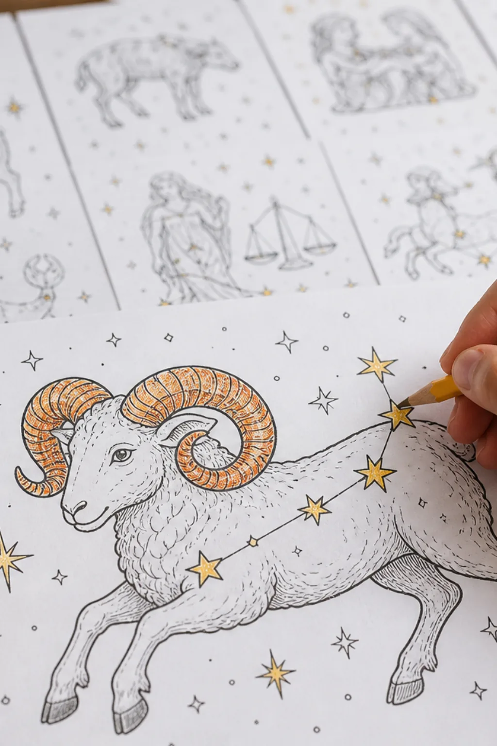 desenhos da constelação de áries para colorir - 2