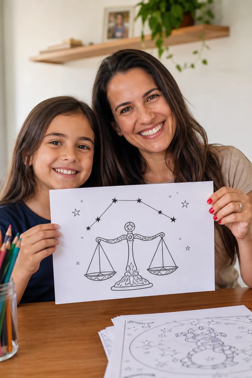 desenhos da constelação de libra para colorir — exemplo criado na Desenhos pra Colorir