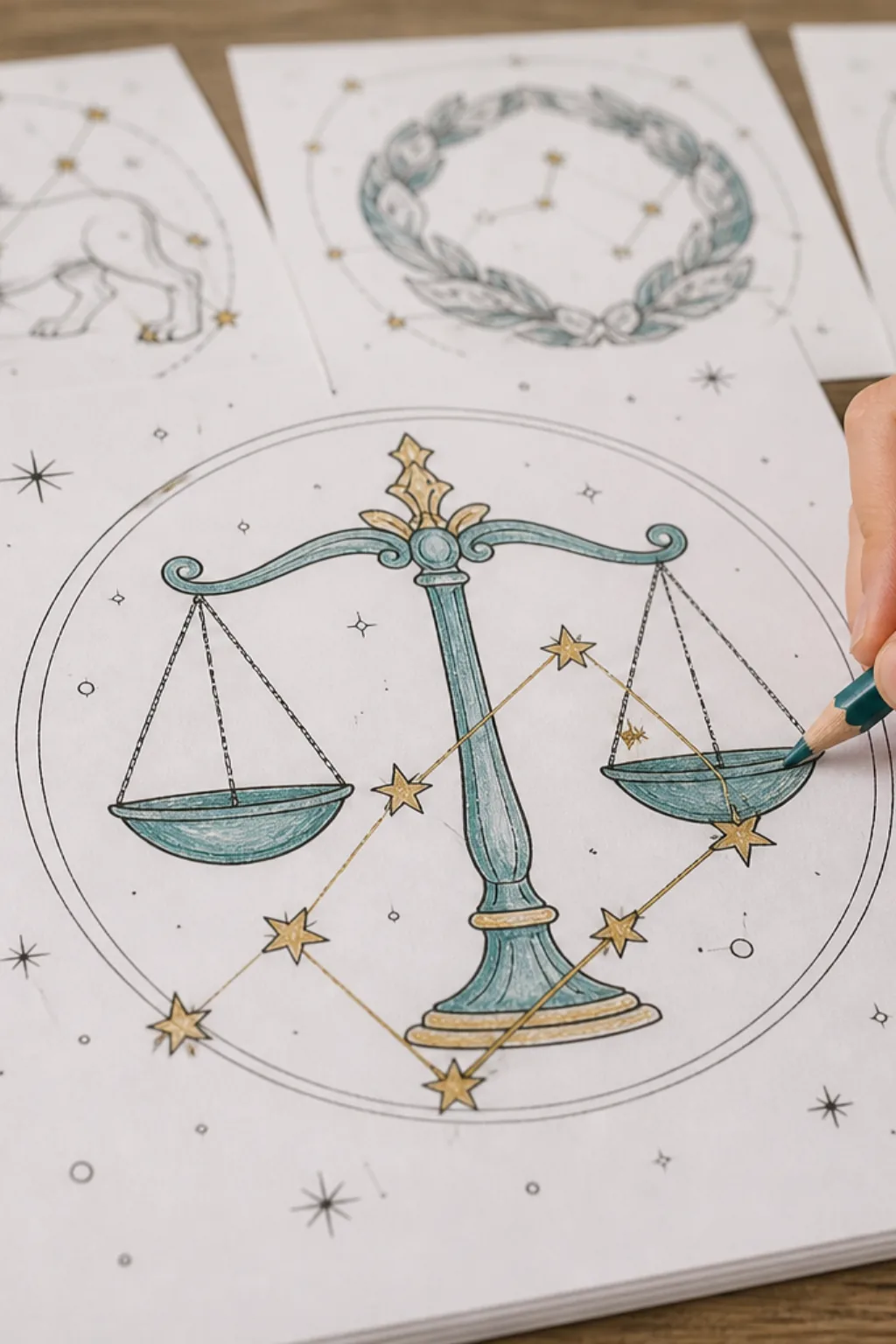 desenhos da constelação de libra para colorir - 2
