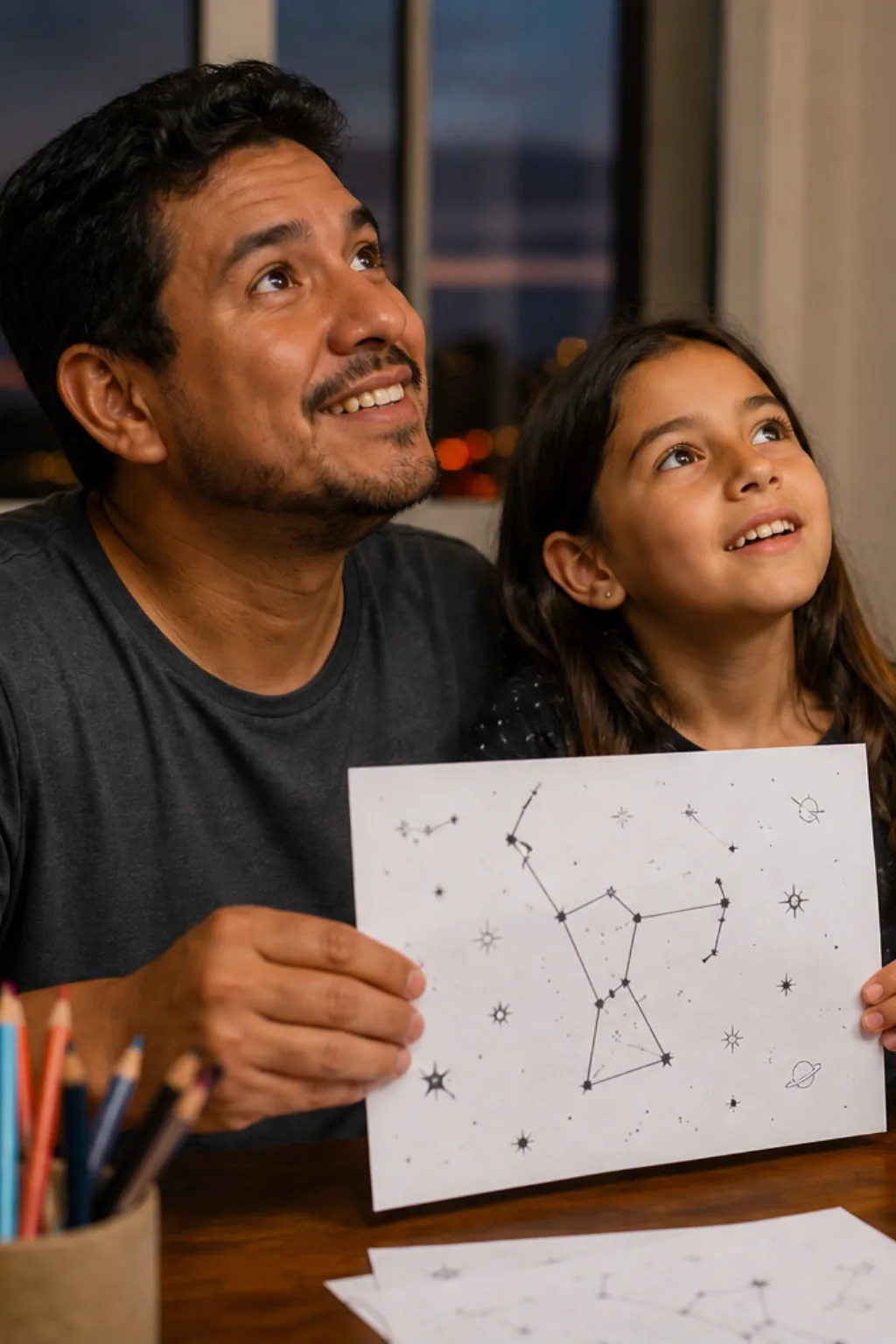 desenhos da constelação de órion para colorir — exemplo criado na Desenhos pra Colorir