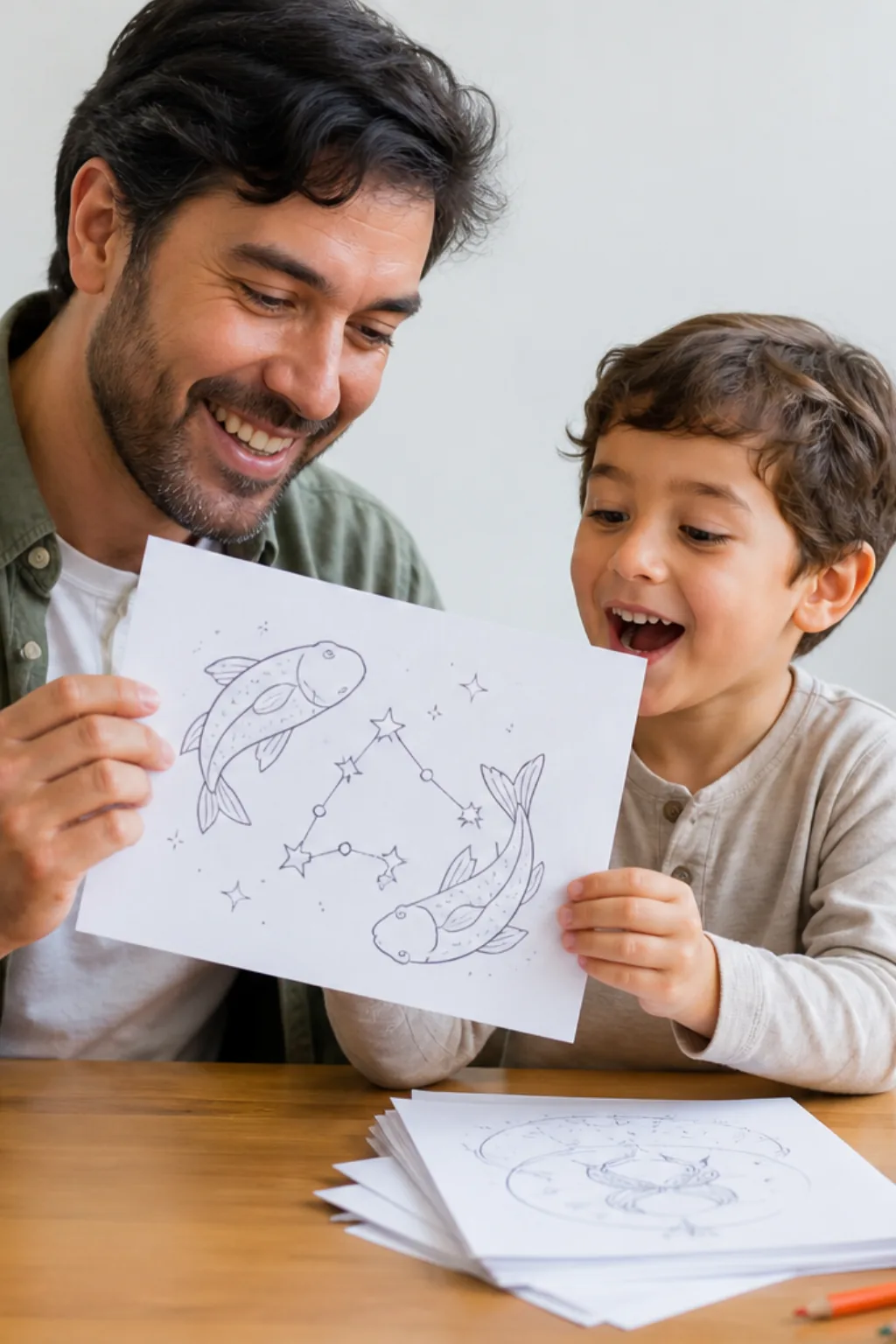 desenhos da constelação de peixes para colorir — exemplo criado na Desenhos pra Colorir