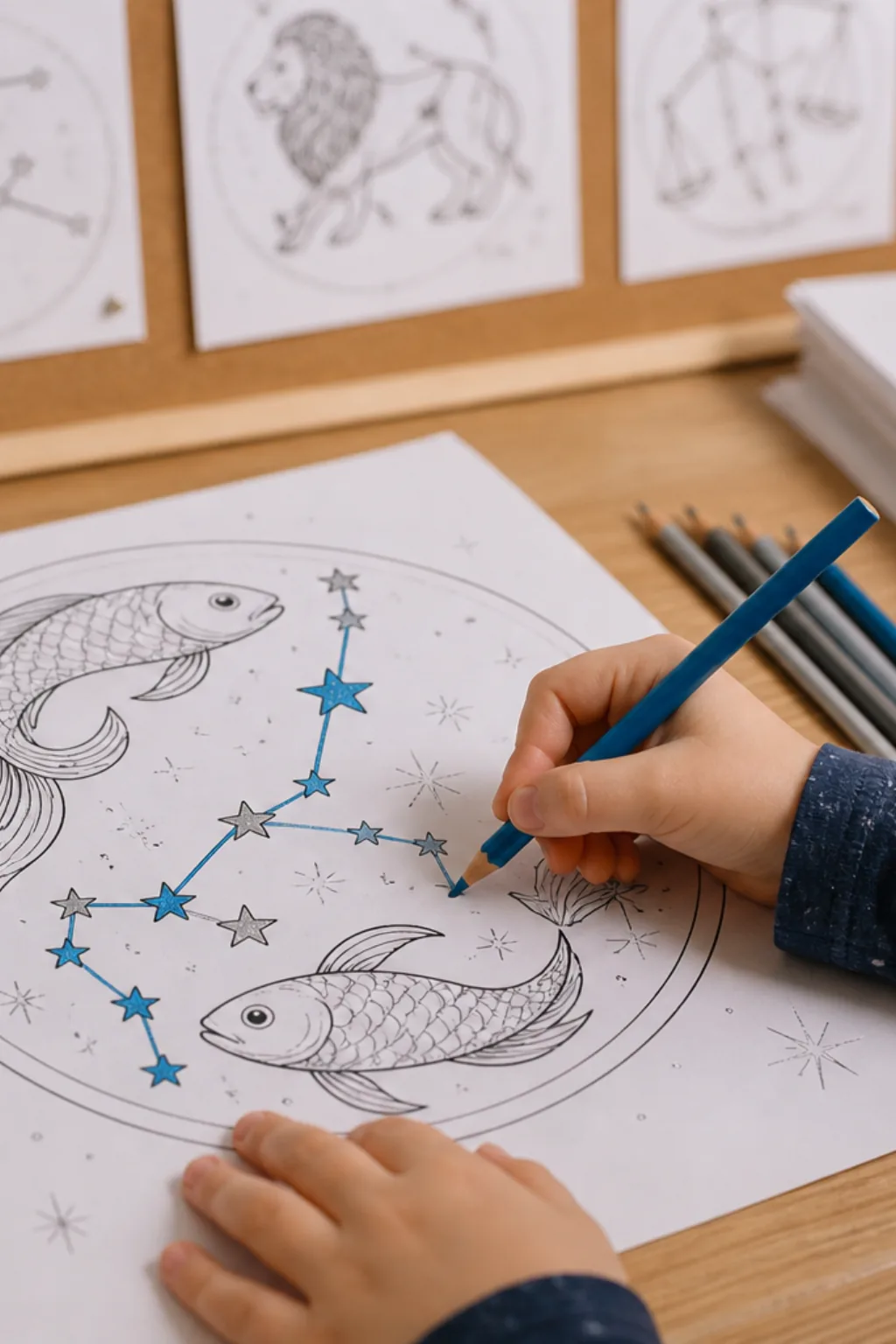 desenhos da constelação de peixes para colorir - 2